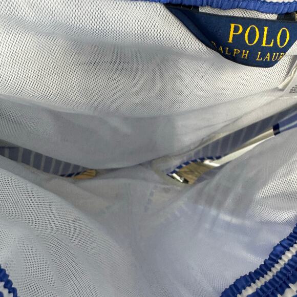 Polo Ralph Lauren Stretch Slim Fit Swim Trunk Iris Blue Stripe Preppy Coastal XL - Picture 14 of 14